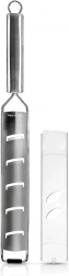 Flat stainless steel grater with protective sleeve 38 × 4 cm