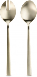 Gouden roestvrijstalen servesaladescheppen 25 cm, set van 2