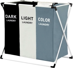 Wäschekorb mit drei Fächern und Organizer 135L