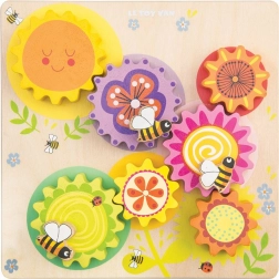 Wooden Gear Wheels with Bee Motif from Le Toy Van
