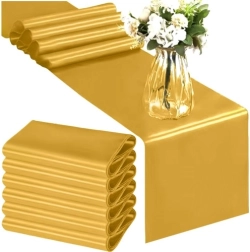 Gouden satijnen tafelloper Ruhhy 900x36 cm