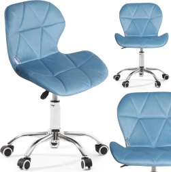 Bauerkraft draaibare kinderbureaustoel van velours blauw