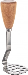 Stainless steel potato and vegetable masher with wooden handle 5.5 × 14.5 cm