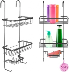 Hängendes Duschregal silbern