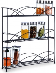 Metall-Gewürzregal mit drei Ebenen 33,5 × 6,5 × 33,5 cm