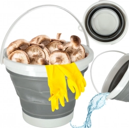 Zusammenklappbarer Silikoneimer 10 L grau