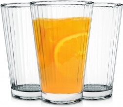 Set van 3 glazen 270 ml – geribbelde hoge glazen