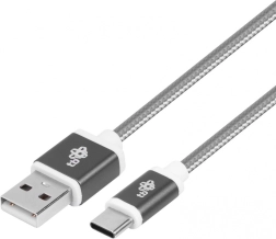 Braided USB–USB‑C Cable 1.5 m, Gray