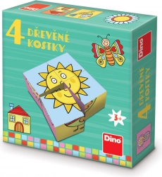 Dino wooden blocks for the little ones 4 pcs
