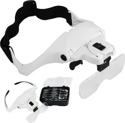 Hoofdbandloep met LED-verlichting, 5 verwisselbare lenzen