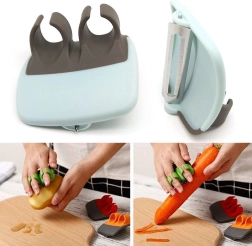 Groenteschiller en fruit met vingergrepen - zwart en blauw