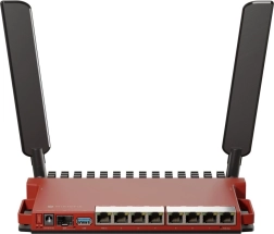 Wi‑Fi 6 router with external antennas and rich connectivity