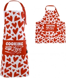 Tablier en tube avec motif de petits cœurs
