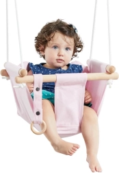 Balançoire textile pour enfants en coton – rose