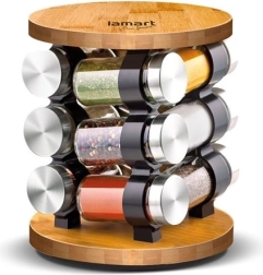 Set aus Glas-Gewürzbehältern LT7051 12 Stück Behälter + Ständer