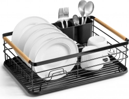 Black dish drying rack 43 × 32 × 14.5 cm