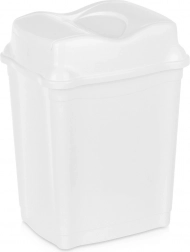 Plastik-Mülleimer mit Schwingdeckel 16 l weiß