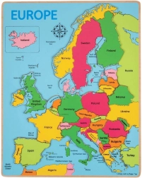 Bigjigs Toys wooden puzzle Europe map, 25 pieces