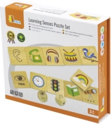 VIGA educational game wooden puzzle for learning the senses