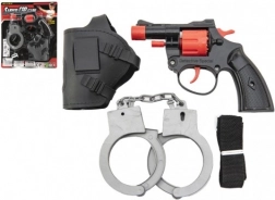 pistolet à amorces pour enfants avec étui et menottes 13 cm