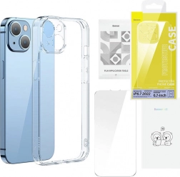 Baseus SuperCeramic transparent glass case and tempered glass set for iPhone 14 – Plus