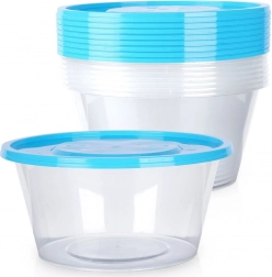 Set aus runden Lebensmittelbehältern mit Deckel 650 ml, 10 Stück