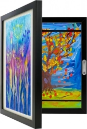 Cadre artistique pour dessins d’enfants A4 avec espace de rangement pour 150 œuvres KRUZZEL