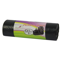 Extra robuste Müllbeutel 120 l mit Zugband, schwarz (10 Stk.)