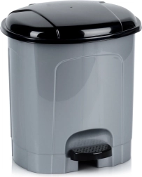 Plastic pedal bin 5.5 L grey