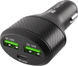 Autoladegerät NATEC Coney 2× USB und 1× USB‑C mit Schnellladen 84 W