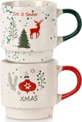 Set de tasses en céramique de Noël 350 ml, 2 pcs