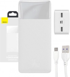 Baseus Bipow Power Bank 30000 mAh, 15 W, white