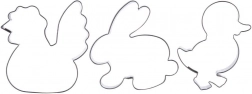 Set of Stainless Steel Easter Cookie Cutters 6 cm, 3 pcs