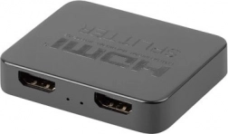 HDMI splitter 1×2 4K with USB‑C power – black
