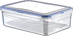 Kunststoff-Lebensmittelbox mit Deckel und Dichtung sowie Abtropf-Gitter 2,6 l