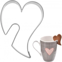 Edelstahl-Ausstechform Herz 5,5 cm mit Tassen-Aussparung