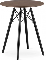 Moderner skandinavischer Couchtisch mit runder brauner Platte