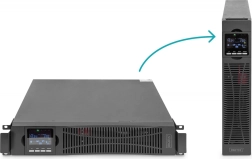 Online rackmount 19" UPS with LCD, 1000 VA / 1000 W, 8x C13, USB, RS232, RJ45