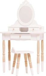 Coiffeuse en bois pour enfants avec miroir et tabouret Le Toy Van