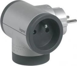 Splitter 2x2P+E with USB A+C - aluminum/graphite