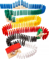Wooden Domino Rally SMALL FOOT – creative set of 490 pieces