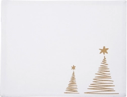 Napperon de Noël en coton blanc avec motif de sapins 33,5 × 26 cm