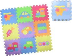 Schuimrubberen vloerpuzzel met uitneembare vormen 28 × 28 cm, set van 9 stuks