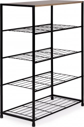 Metal shoe rack with wooden shelf LOFT ModernHome