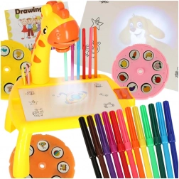 Kids' drawing projector giraffe – yellow table