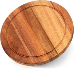 Wooden round cutting and serving board 25 cm made of acacia wood