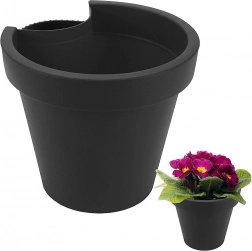 Hängeblumentopf für Regenrohr, Kunststoff, schwarz 24 cm