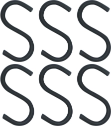 Haken für Küchenreling schwarz 7,5 cm, Set 6 Stk.