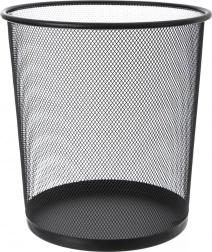 Metallpapierkorb schwarz 6 l