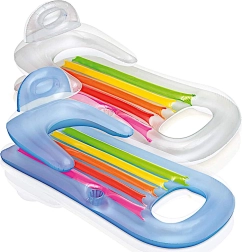 Aufblasbare schwimmende Liege mit Rückenlehne und Getränkehalter INTEX